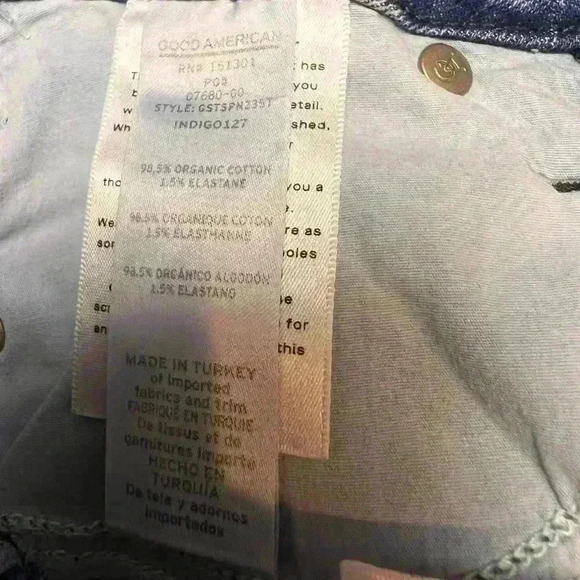 GOOD American Good Legs Straight With Split Back Pockets in Indigo127  Size 2/26 - Picture 9 of 9